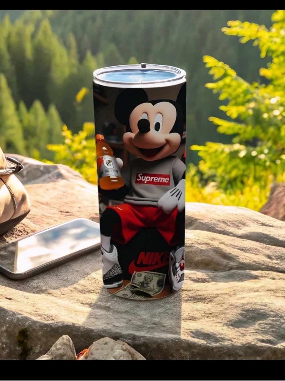 Mickey Mouse Graphic Travel Tumbler - Black